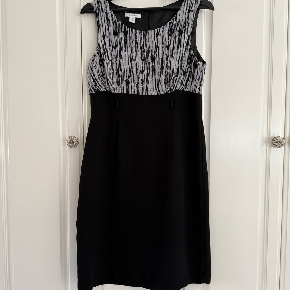 Dressbarn Silver Gray Sheath Midi Dress Sleeveless Scoop Neck